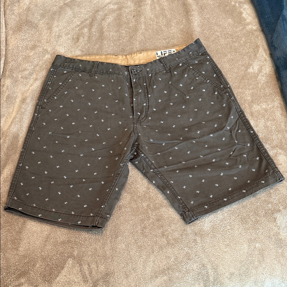 Men's Gray Patterned Shorts